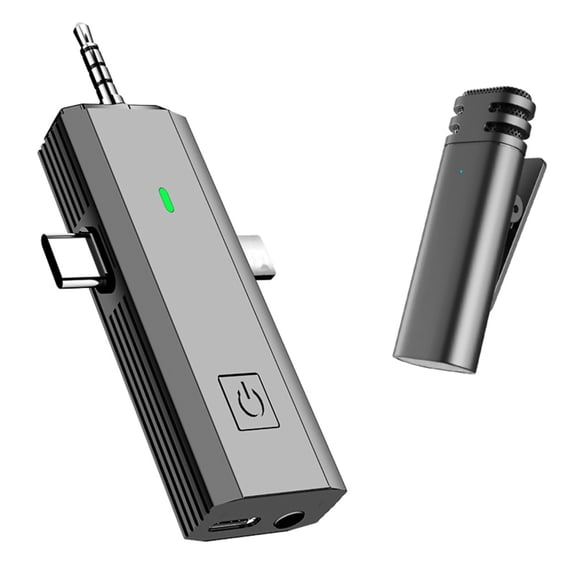 2.4G Low Delay Built-in Noise Reduction Microphone Kit Lavalier Microphone with Receiver for Live Video Call