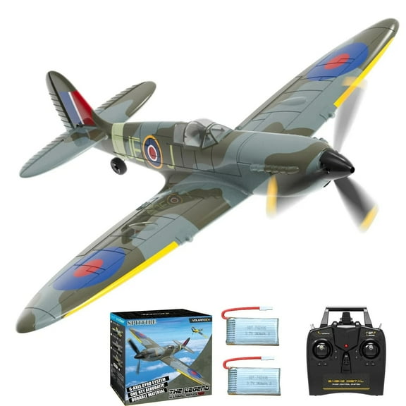 2.4G RC Airplane 4CH Volantex WW2 Spitfire WarBird 6Axis Gyro Fighter Plane Toy