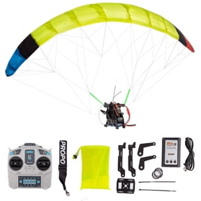 2.4G RC Electric Stunt Paraglider Model, Mini Paraglider with Stable High-Altitude Flight & Long Endurance, Foldable Glider for Outdoor Flying, Gift for Adult Beginners (Leaf1.0/Green)