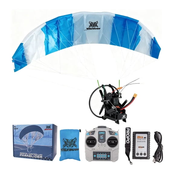 2.4G RC Paraglider, 128cm Wingspan Foldable Electric Stunt Mini Paraglider Model High-Altitude RC Hobby Model Gift for Adults (RTF Version)