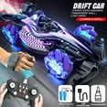 thumbnail image 1 of 2.4G 1:18 RC Spray Drift Stunt Car,4WD Racing Car High Speed Vehicle,Dual Gesture Remote Control,4CH Lights Sound,Competitive Toys for Kids Boy Gift 2Battery, 1 of 9