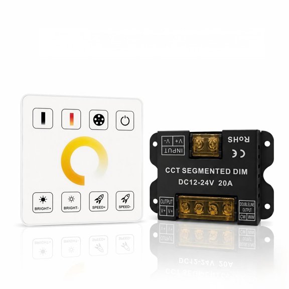 2.4G RF CCT Dimmer Switch 5-24V 20A Touch Panel Wall Mount LED Controller