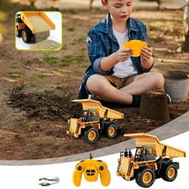2.4G Remote Control Dump Truck Model | 1:22 Scale Engineering Vehicle | 27x15.5x15cm | Forward/Backward | Lifting Bed | Sound Effects | USB Charging | Large RC Construction Toy