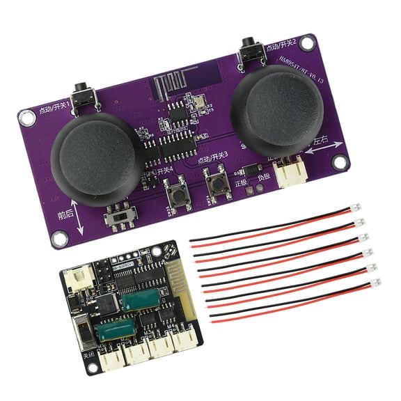 2.4G Remote Control Module Set for Hobby-Built 8 Channel Speed Controller Board with Receiver PCB and Servo Leads for Small Vehicle Builds