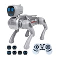 thumbnail image 1 of 2.4G Intelligent Robot Dog Toy, Voice Dialogue Smart Mechanical Dog with APP Control, Programming, Cute Expression Lights, Educational Pet Robot for Kids (Grey/Pink), 1 of 8
