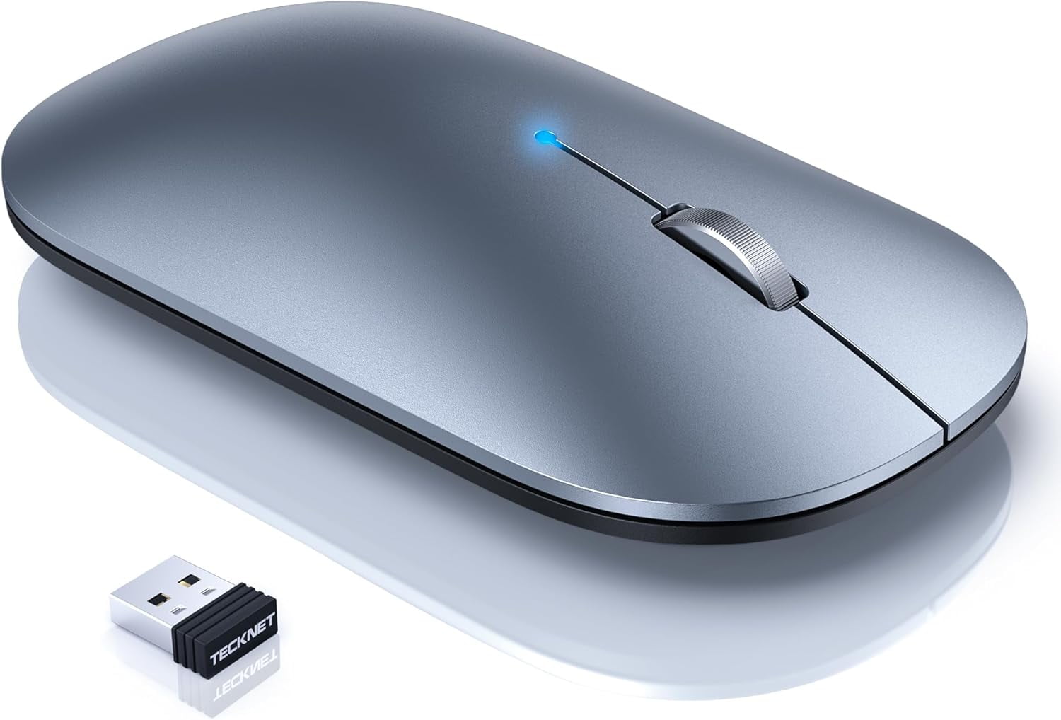 2.4G Tri Mode Rechargeable Bluetooth Wireless Mouse, Ultra Thin Silent 4000 DPI Portable Computer Mouse