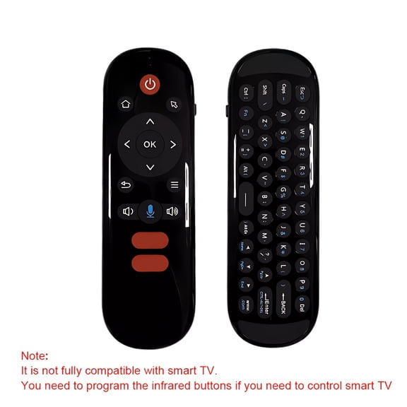 2.4G Wireless Air Mouse Remote Control with Mini Keyboard, Backlight, 6-Axis Gyroscope, Voice Search, IR Learning, Perfect for Android TV Box, Projector, PS3, PC,etc.! No Support for Smart TV