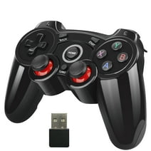 2.4G Wireless Controller for PS3, PC Gamepads with Vibration Fire Button Range up to 7m Support PC (Windows XP/7/8/8.1/10), Steam, PS3, Android, TV Box Portable Gaming Joystick Handle, Black