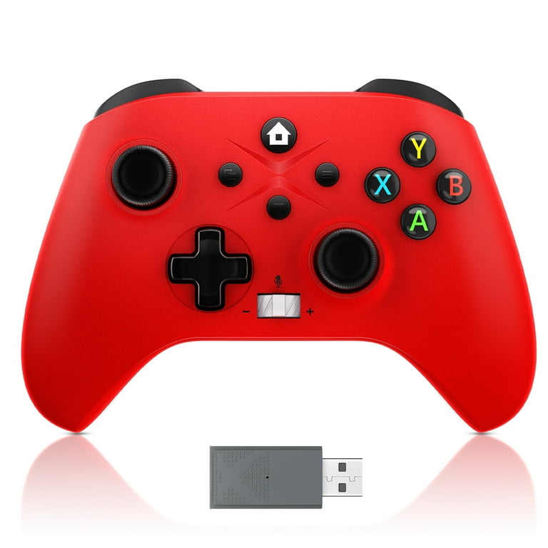 Free Shipping 2.4G Wireless Controller for Xbox One Compatible with Xbox One S X Series X S and PC with Turbo Adjustable Volume 3.5mm Audio Jack and Built in 650mAh Rechargeable Battery Red