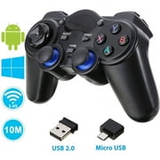 2.4G Wireless Game Controller, Black Gaming Gamepad Joystick for PC Windows 11 10 8 7 Steam, Android Phone Tablet TV, Laptop Notebook Computer