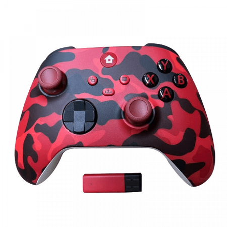 Wireless Game Controller for Xbox one Series X/S Console Joysticks with 2.4G Adapter Receiver for Windows PC Gamepad-Camouflage Red