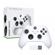 Wireless Game Controller for Xbox one Series X/S Console Joysticks with 2.4G Adapter Receiver for Windows PC Gamepad-White