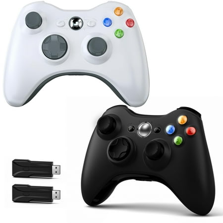 Bonadget Replacement for Xbox 360 Controller, Wireless Controllers Gamepad Upgraded Joystick Compatible with 360 & Slim, Windows 11/10/8/7 PC Controller(2-Pack)