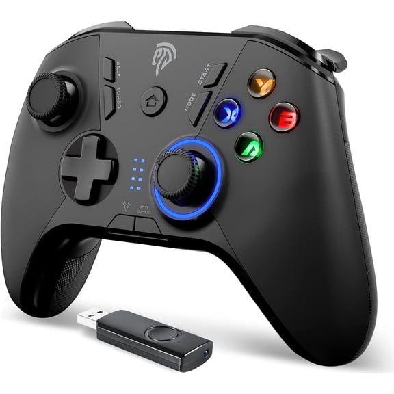 2.4G Wireless Gaming Controller for Windows PC, Steam Deck, PS3 & Android TV Box, Plug and Play Gamepad with Dual Vibration, 4 Back Paddles, Up to 14-Hour Battery Life