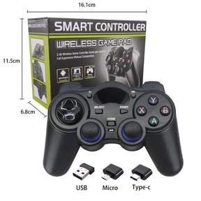 2.4G Wireless Gaming Gamepad, USB Joystick for PC Windows Steam Android TV Laptop, Black, 1pc