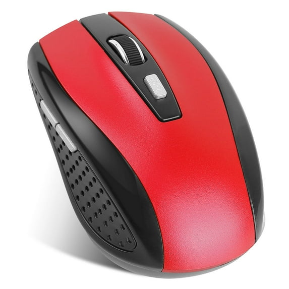 2.4G Wireless Gaming Mouse TeqHome Wireless Optical Mouse with USB Receiver 3 Adjustable DPI 6 Buttons for PC Laptop Computer Macbook Red