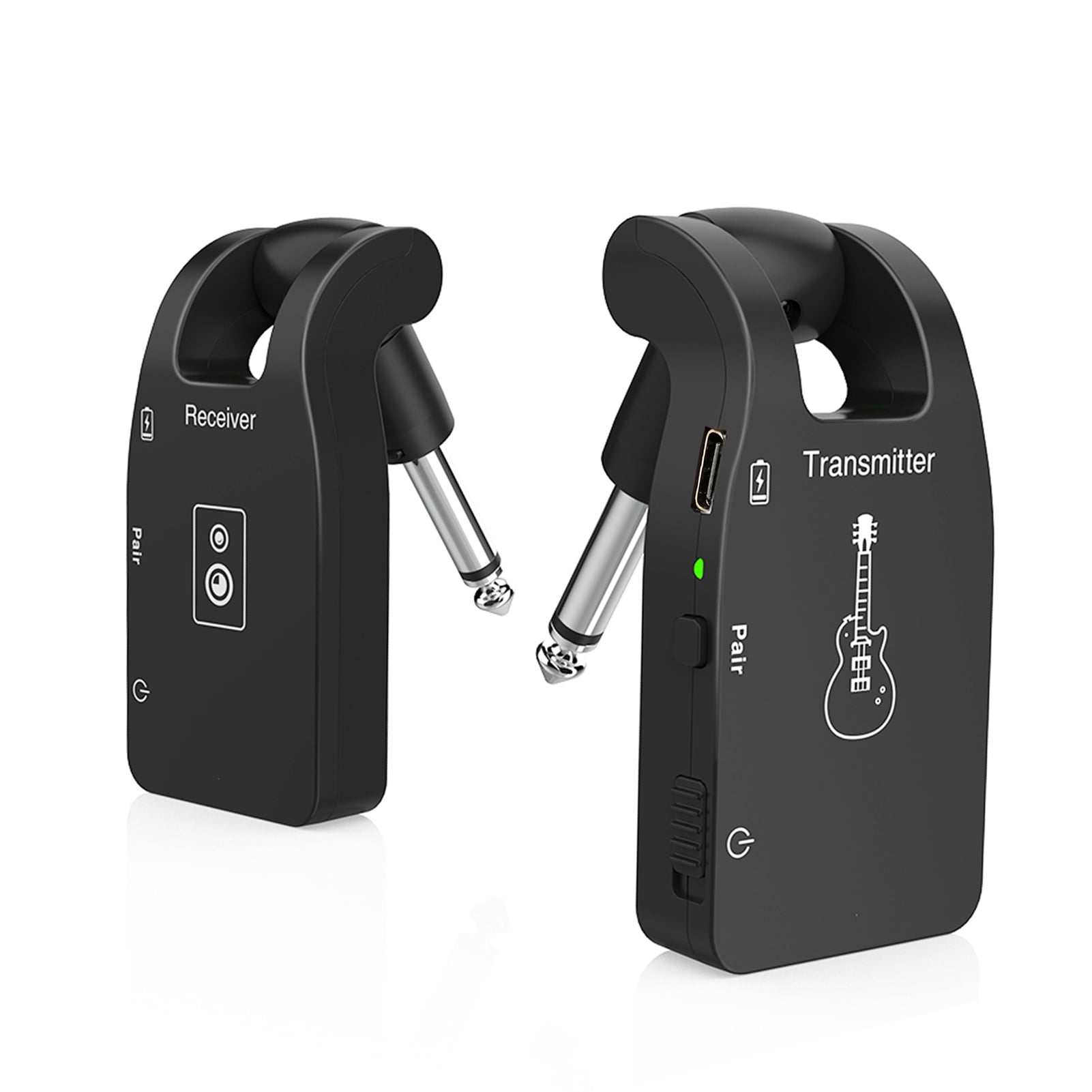 2.4G Wireless Guitar System with 6 Channels, Rechargeable Audio Receiver for Electric Guitar and Bass