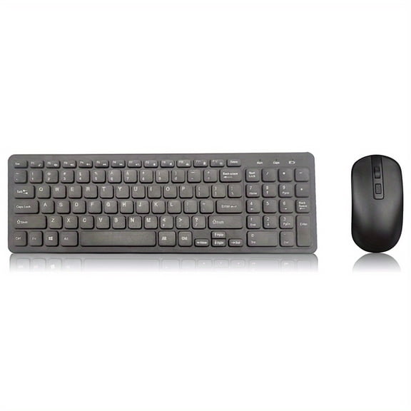 2.4G Wireless Keyboard and Mouse Combo, Full Size Slim Design, Ergonomic Optical Mouse, Non-Wireless, ABS Material, No Charging Function, Compatible with Personal Computers