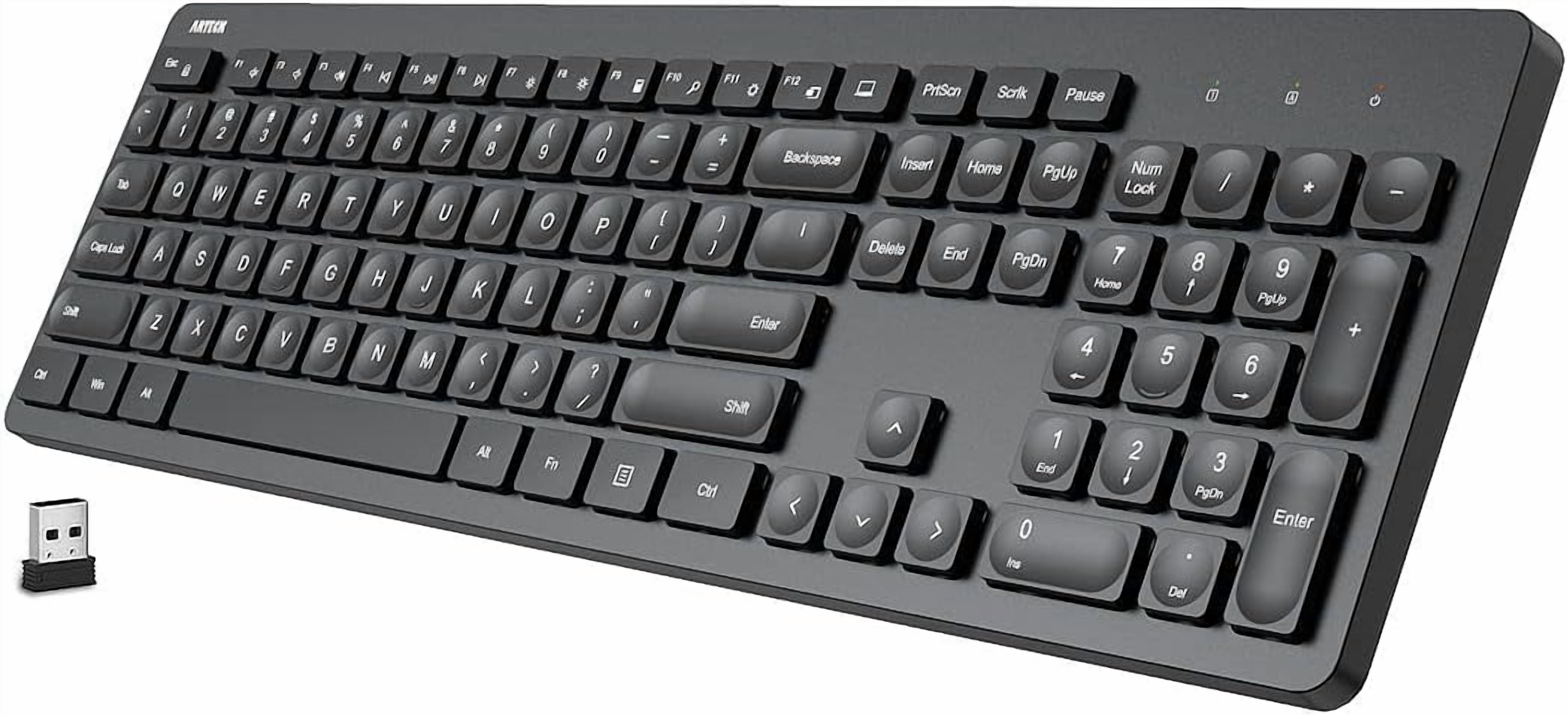 Hotkey Desktop 2.4G Wireless Keyboard Ultra Slim Full Size with Numeric Keypad and ...