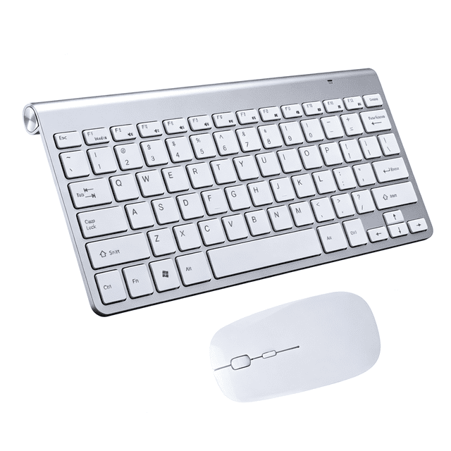 Programable Keyboard All Key Programable 2.4G Wireless Keyboard and Mouse Combo, Silver, 78-Key Slim Keyboard ...