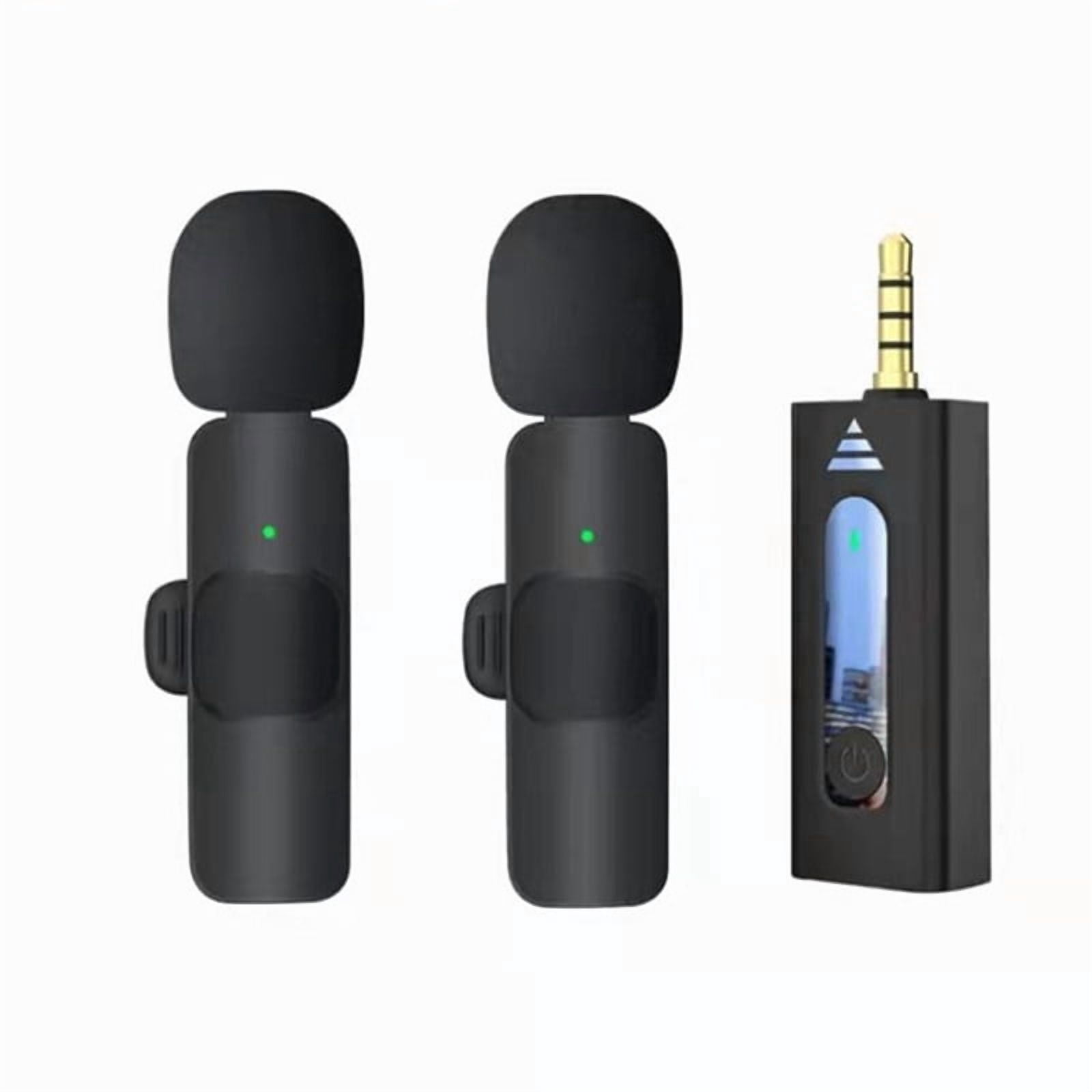 2.4G Wireless Lavalier Microphone, Smart Active Noise Cancellation Clip-on Mic for Outdoor Interview Live Stream, Plug & Play Audio Recorder for iPhone Android DSLR Camera Vlog Podcast