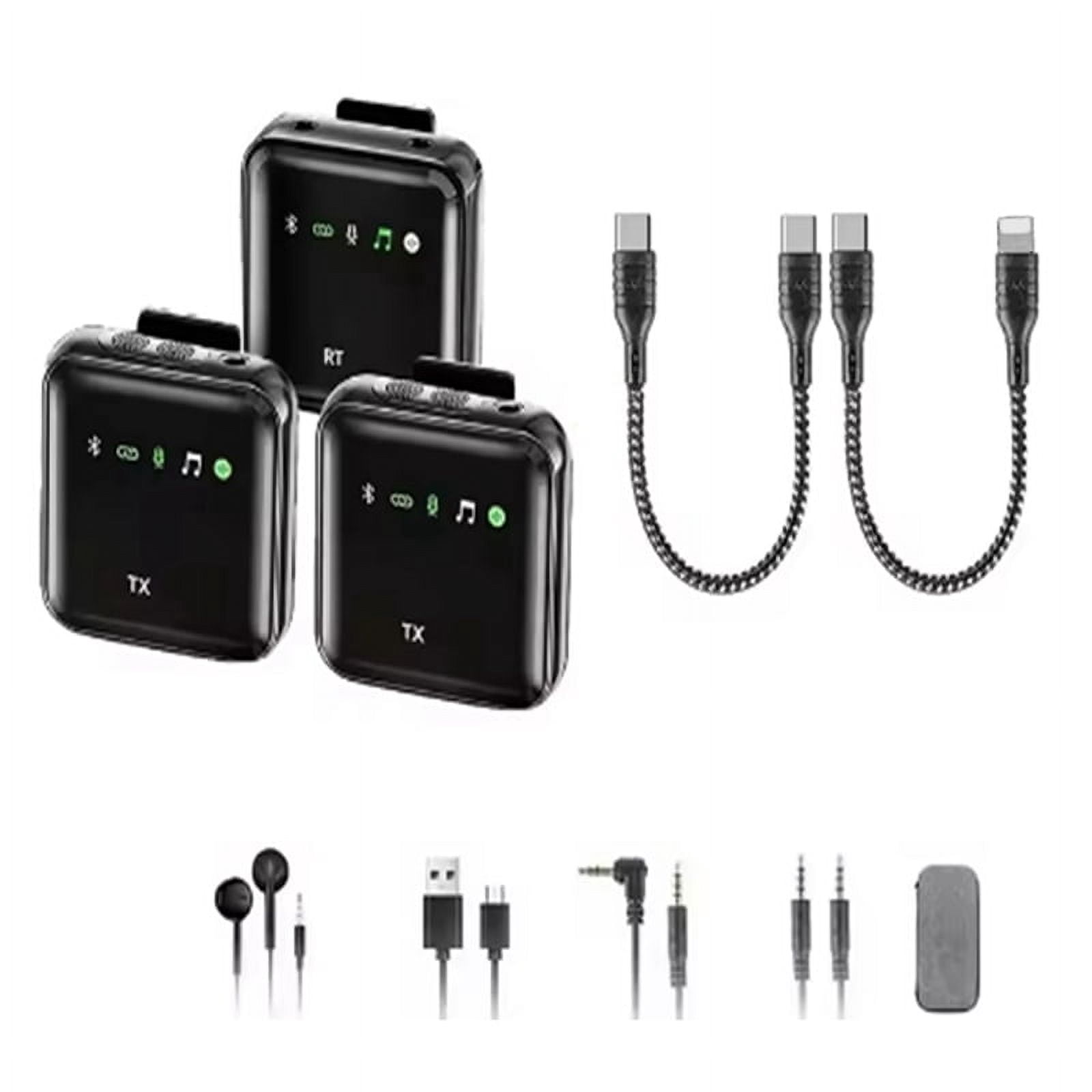 2.4G Wireless Lavalier Microphone System Audio Video Recording Microphone Mini Bluetooth Mic for Android/Camera/Laptop
