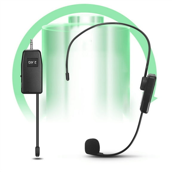 2.4G Wireless Microphone Megaphone Headset Radio Mic With 3.5mm To 6.5mm Adapter/Headset Mic Transmitter 30m Transmit Distance