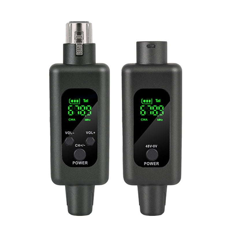 2.4G Wireless Microphone System XLR Mic Converter Adapter UHF Automatic Transmitter for Wired Dynamic Microphone 48v