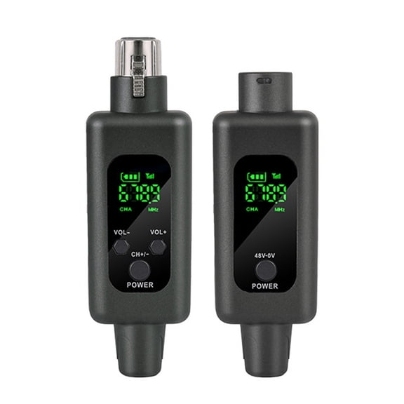 2.4G Wireless Microphone System XLR Mic Converter Adapter UHF Automatic Transmitter for Wired Dynamic Microphone 48v