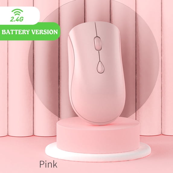 2.4G Wireless Mouse, Silent Laptop and Desktop Mouse with Ergonomic Shape, Pink