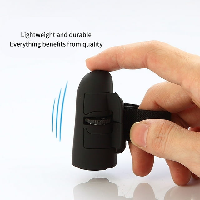 2.4G Wireless Mouse Wireless Finger Lazy Mouse Computer Phone Tablet Ring Mini Mouse,New Release,Vsgery,Black