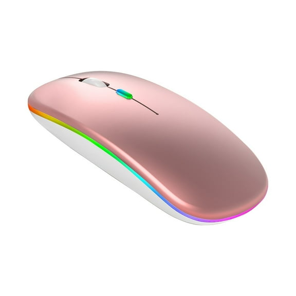 2.4G Wireless Rechargeable LED Mouse - Silent Buttons, 3-Level DPI (1000/1200/1600), Colorful LED Lights, Auto Energy-Saving, 10m Working Distance