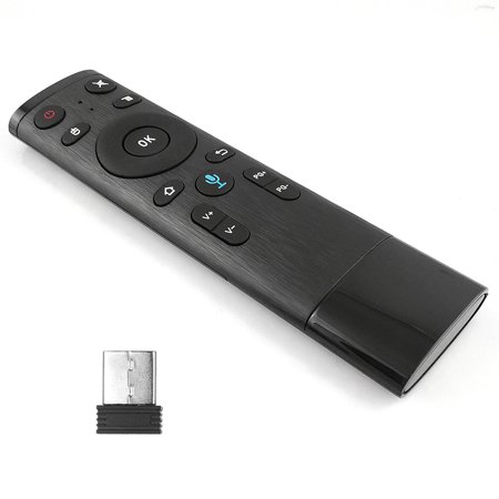 2.4G Wireless Remote Control with USB Receiver Voice Input for Smart TV Android TV Box HTPC PC Projector Black