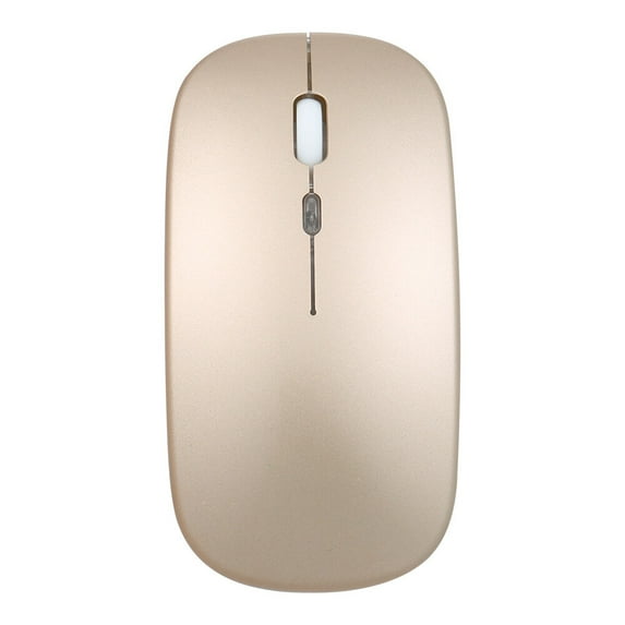2.4G Wireless Slim Mouse Less Noise 3 Adjustable DPI 7-color Breathing Light Rechargeable Mouse for Laptop Computer, Gold