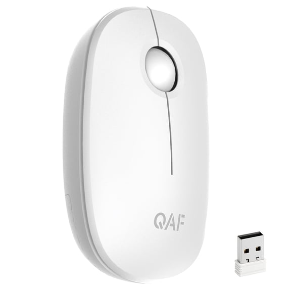 2.4G Wireless Slim Mouse, Quiet Clicks Portable Computer Mouse with USB Nano Receiver, Ultra-Compact Lightweight Cordless Mice, Plug & Play Compatible with Laptop Chromebook PC Tablet Windows Mac OS