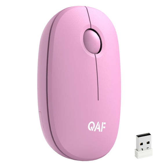2.4G Wireless Slim Mouse, Quiet Clicks Portable Computer Mouse with USB Nano Receiver, Ultra-Compact Lightweight Cordless Mice, Plug & Play Compatible with Laptop Chromebook PC Tablet Windows Mac OS