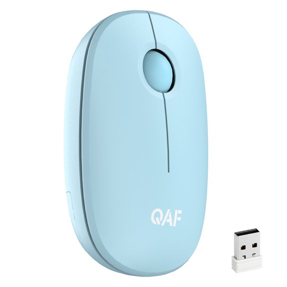 2.4G Wireless Slim Mouse, Quiet Clicks Portable Computer Mouse with USB Nano Receiver, Ultra-Compact Lightweight Cordless Mice, Plug & Play Compatible with Laptop Chromebook PC Tablet Windows Mac OS
