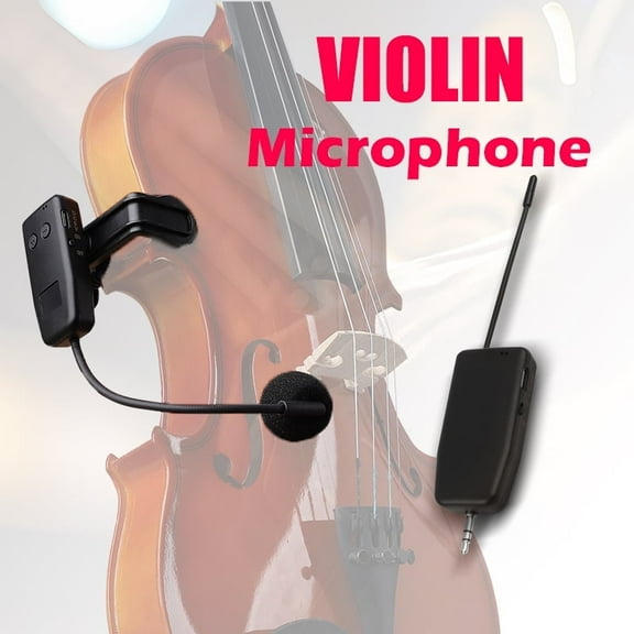 Wireless Violin Guitar Microphone System Clip On Instrument Receiver Transmitter 50 Meters Interview Meeting Lecture