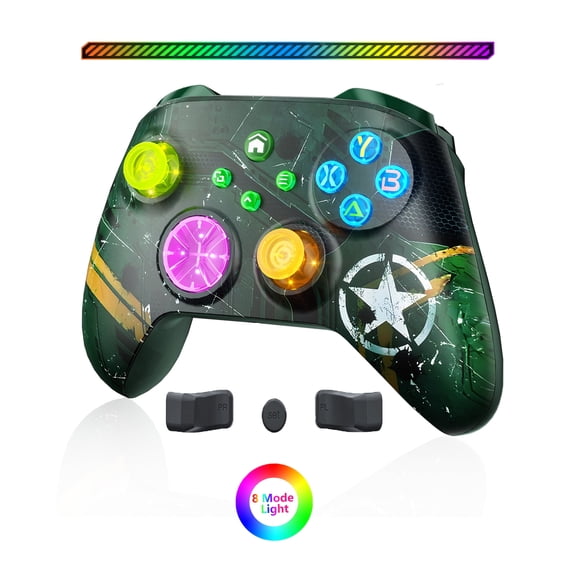 Turpow RGB Wireless Controller for Xbox One, Game Controller with WIFI Compatible with Xbox One S/X, Series X/S and PC, with Turbo, 3.5mm Audio Jack and Built-in 650mAh Rechargeable Battery