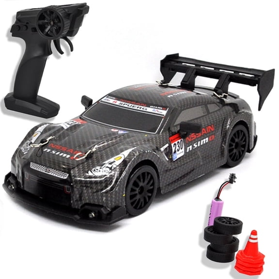 2.4G children's remote control car RC four-wheel drive drift car variable speed toy car boy model high-speed racing GTR, children's toy car collection, boy birthday gift