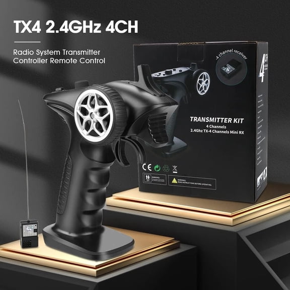 2.4GHz 4CH Radio Remote Controller- Transmitter & Receiver for RC Car/Boat