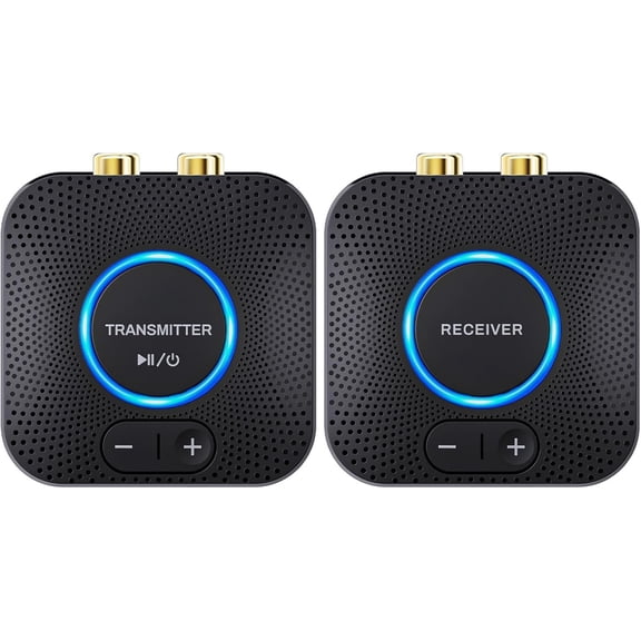 2.4GHz Audio Transmitter Receiver Set (1 TX+1 RX) for TV, 262Ft/80M Long Range 25ms Low Latency with AUX in/Out, Audio Adapter for TV PC Speaker Amplifier Soundbar