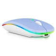 thumbnail image 1 of 2.4GHz & Bluetooth Mouse, Rechargeable Wireless LED Mouse for Lenovo IdeaPad 5i Laptop ALso Compatible with TV / Laptop / PC / Mac / iPad pro / Computer / Tablet / Android - Lavender Purple, 1 of 7