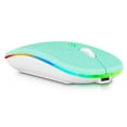 thumbnail image 1 of 2.4GHz & Bluetooth Mouse, Rechargeable Wireless LED Mouse for Motorola XOOM MZ604 ALso Compatible with TV / Laptop / PC / Mac / iPad pro / Computer / Tablet / Android - Turquoise, 1 of 7