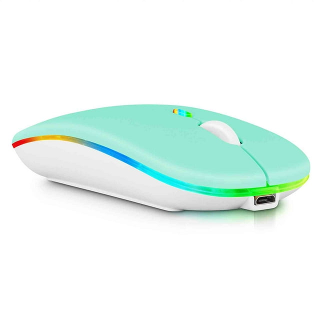 2.4GHz & Bluetooth Mouse, Rechargeable Wireless LED Mouse for Motorola XOOM MZ604 ALso Compatible with TV / Laptop / PC / Mac / iPad pro / Computer / Tablet / Android - Turquoise