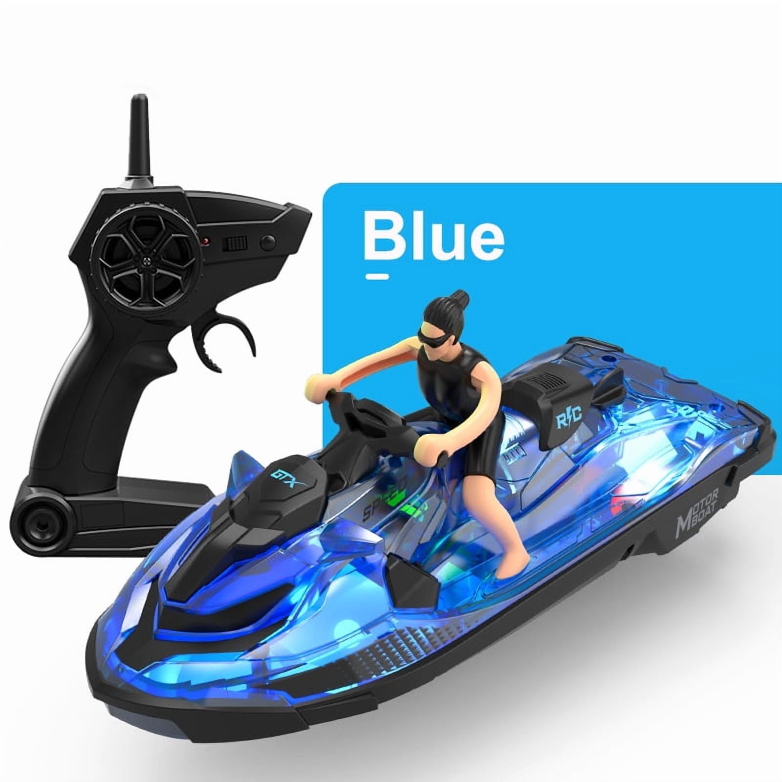 RC Boat Funtogether Toys 2.4GHz High Speed Remote Control Racing Ship with Low Battery Alarm for Kids and Adults
