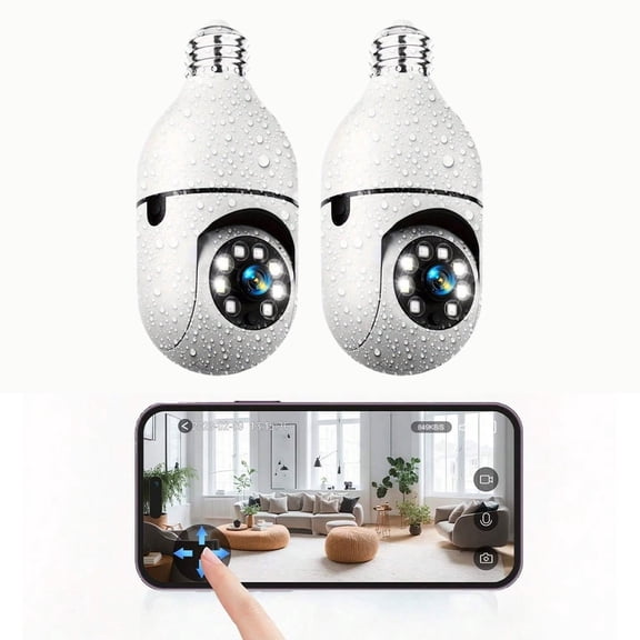 2.4GHz Smart Light Bulb Security Camera 3MP Wireless Indoor Outdoor Camera 360° View Color Night Vision Motion Detection Siren Two-Way Audio Easy Install