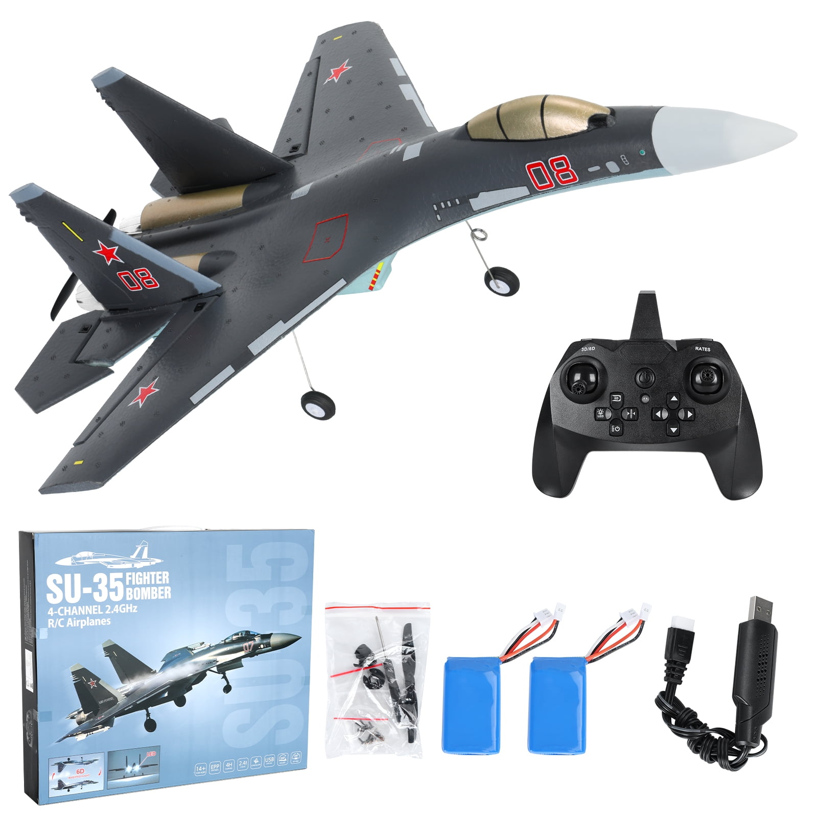 Fighter Jet Drone RC Plane , With Light Bar, RC Glider With Gyroscope ...