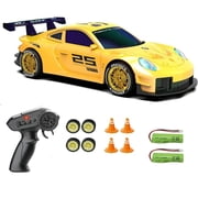 2.4GHz Remote Control Drift Car, High Speed RC Racing Car with LED Lights & Laser Gradient Body, 2 Rechargeable Batteries RC Car Ages 6-12+