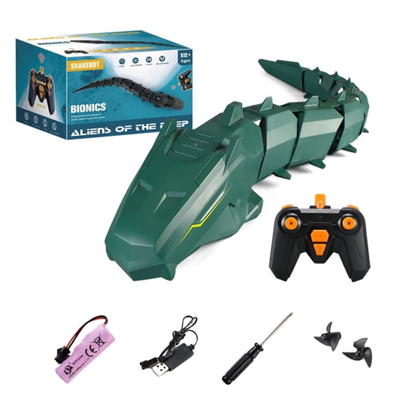 2.4GHz Remote Control Giant Python with HD Underwater Camera for Pool, Electric High Simulation RC Snake Water Fish Boat Gifts with Dual Motor Drive & 360° Flexible Rotation